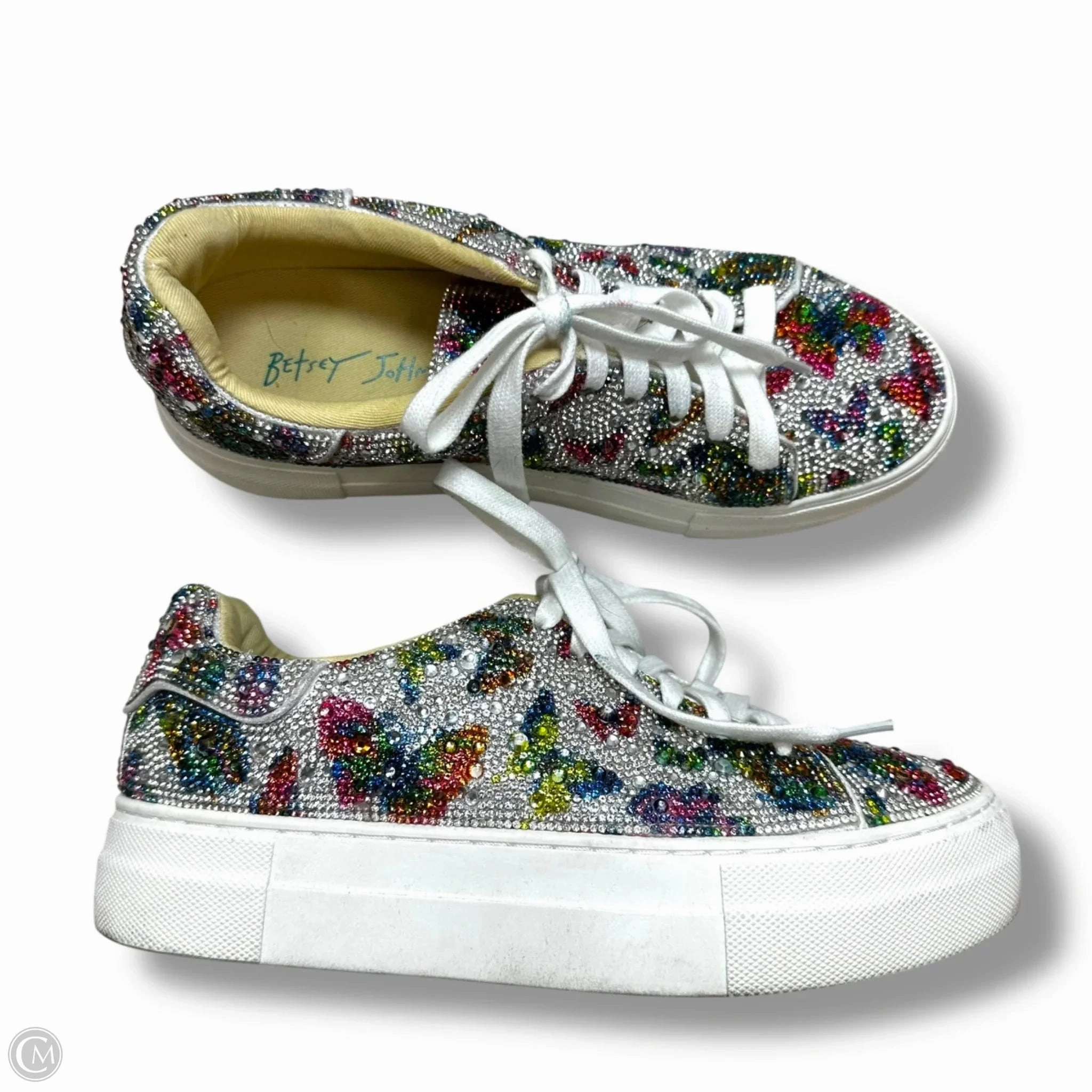Soft Leather Butterfly Shoes Sneakers By Betsey Johnson In Multi-colored, Size: 6.5