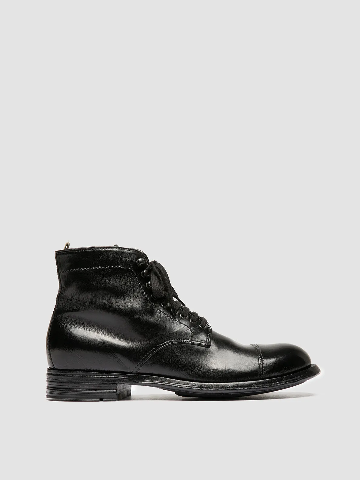 Waterproof Design ADMIRAL 010 - Black Leather Lace-up Boots