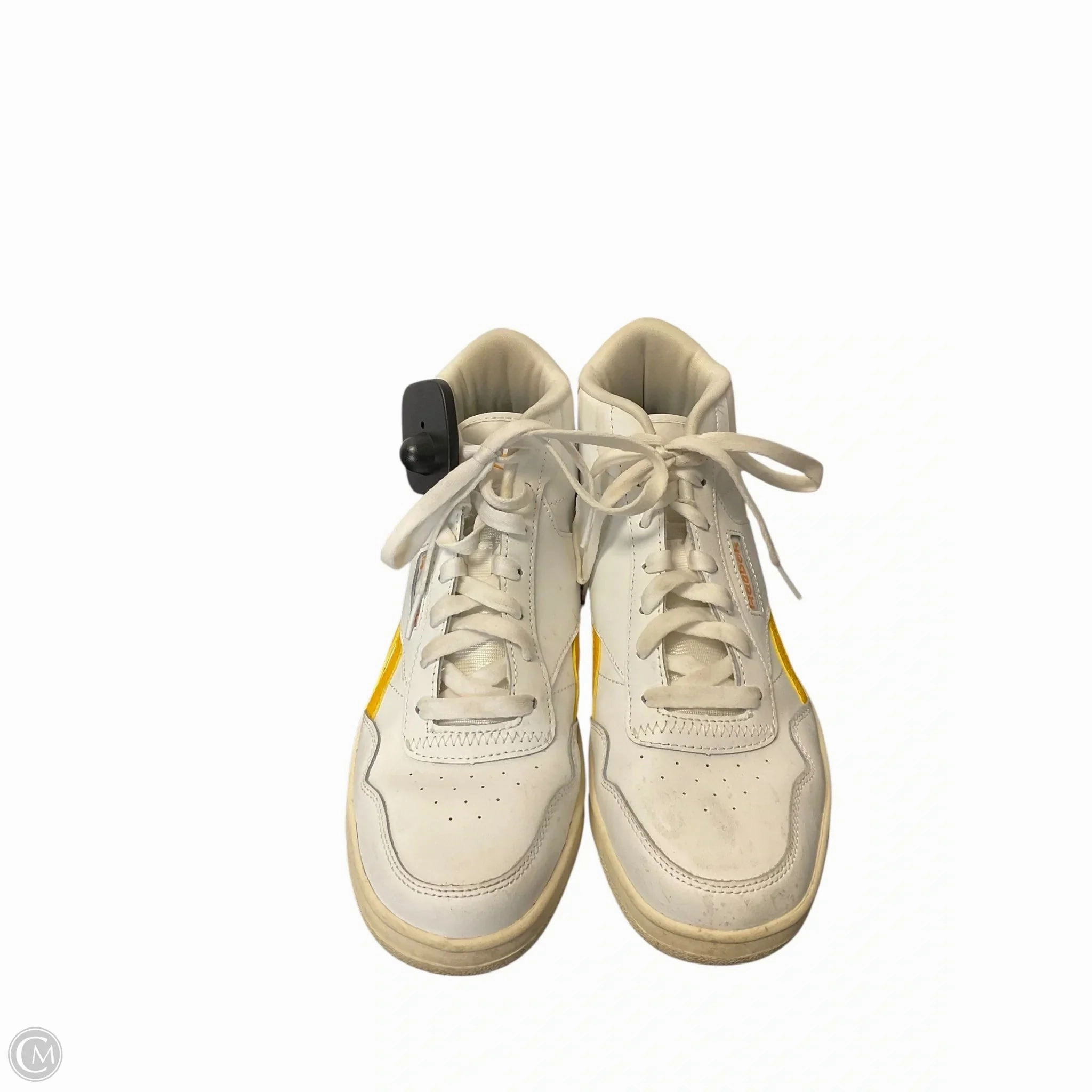 Shoes Sneakers By Reebok In White & Yellow, Size: 8.5 Cushioned heel