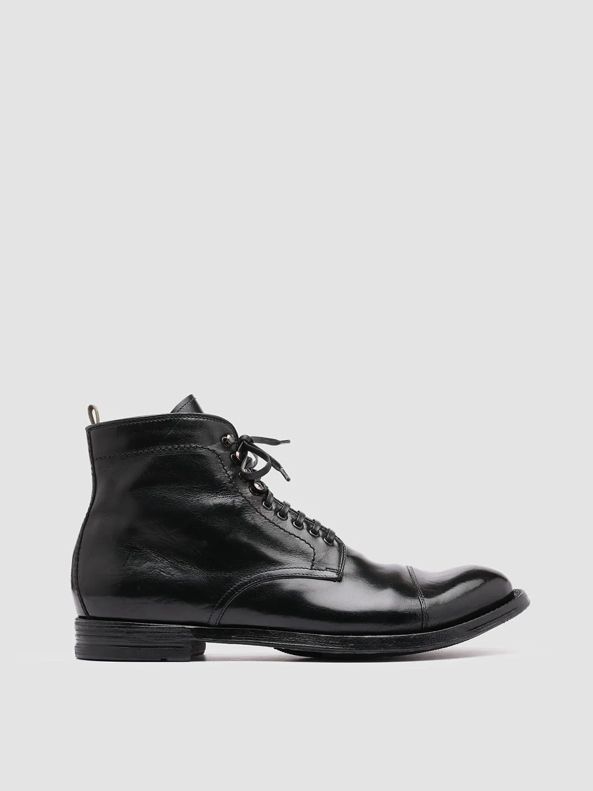 ANATOMIA 016 - Black Leather Ankle Boots portable High Traction Morning Walk