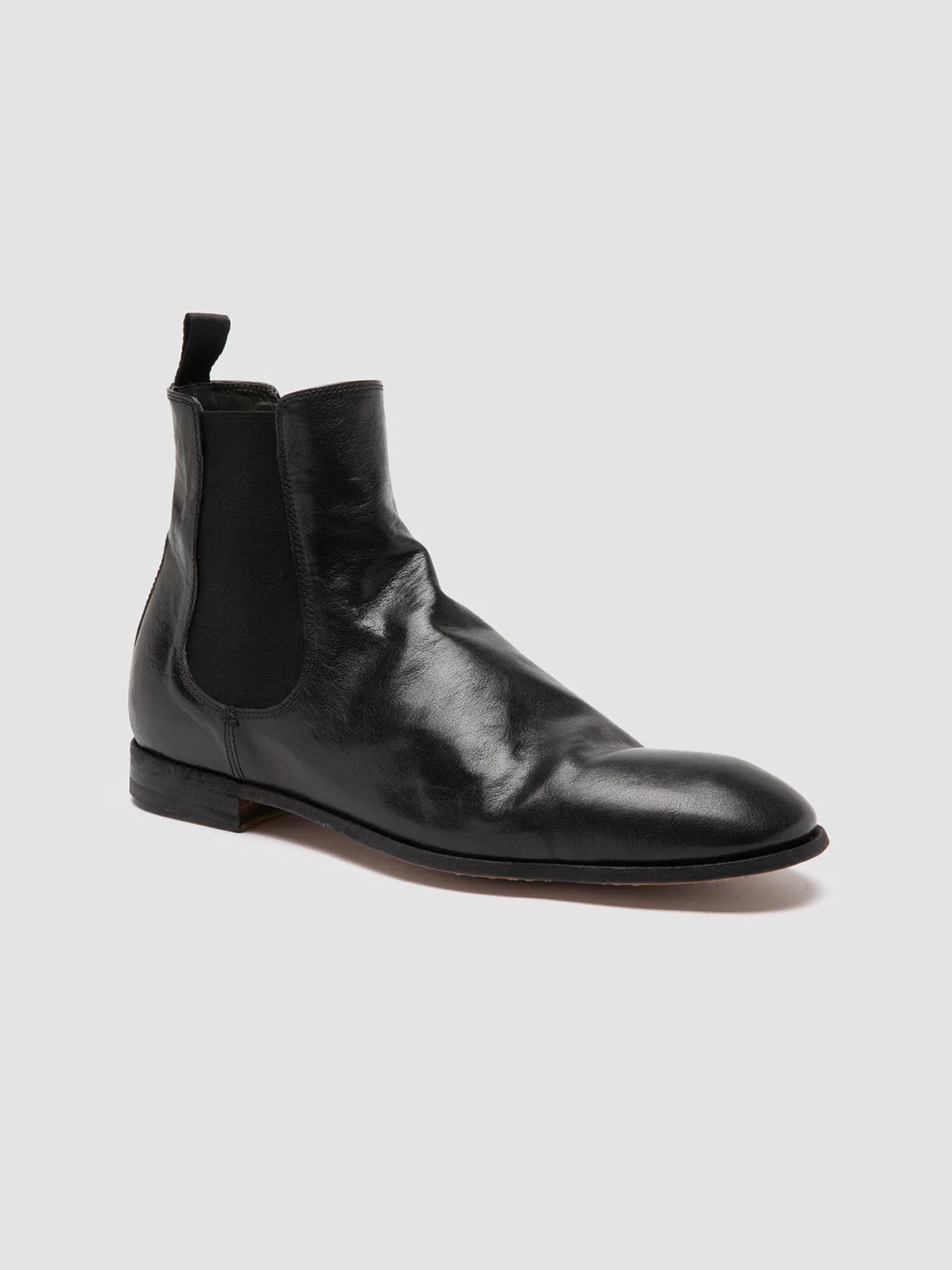 SOLITUDE 004 - Black Leather Chelsea Boots High Traction Adventure Journey Stable Support Windy Weather
