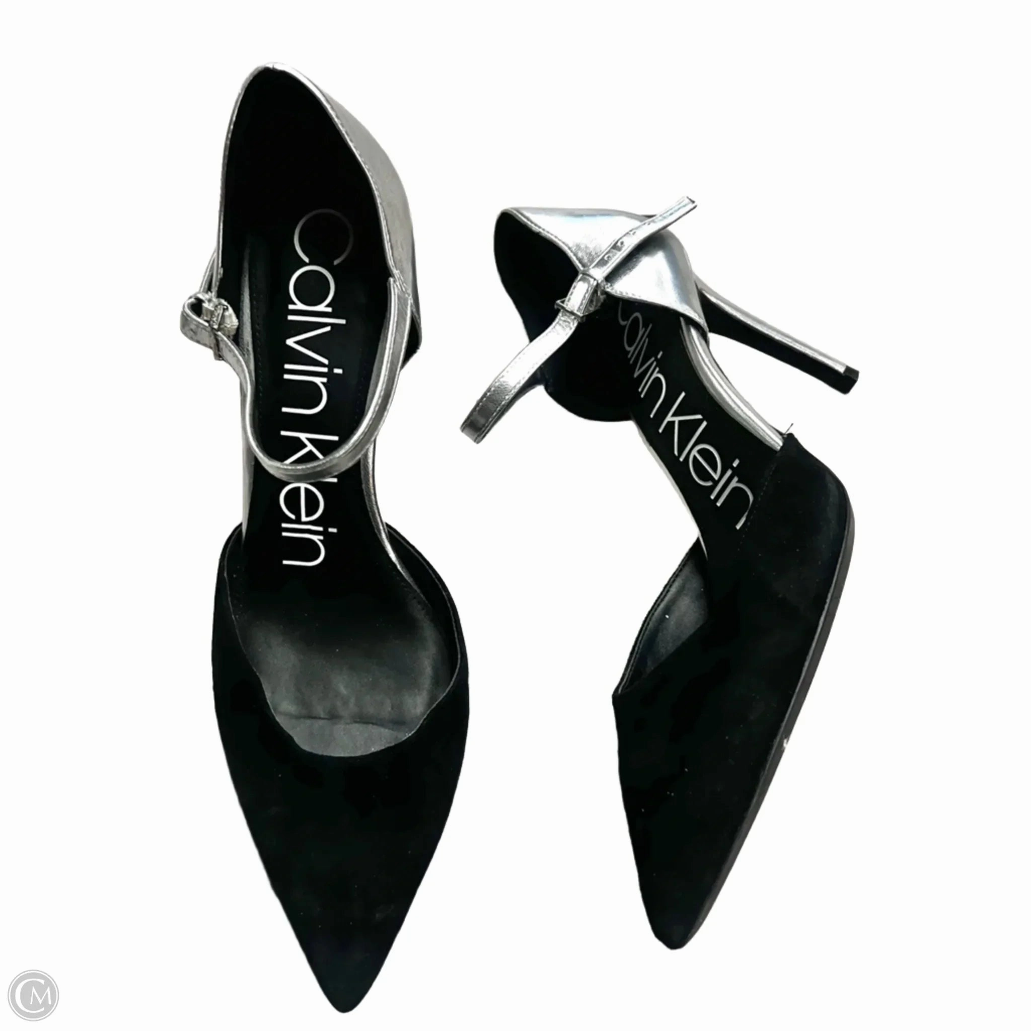 Shoes Heels Stiletto By Calvin Klein In Black & Silver, Size: 8.5 Smart Pumps Special Occasion Shoes