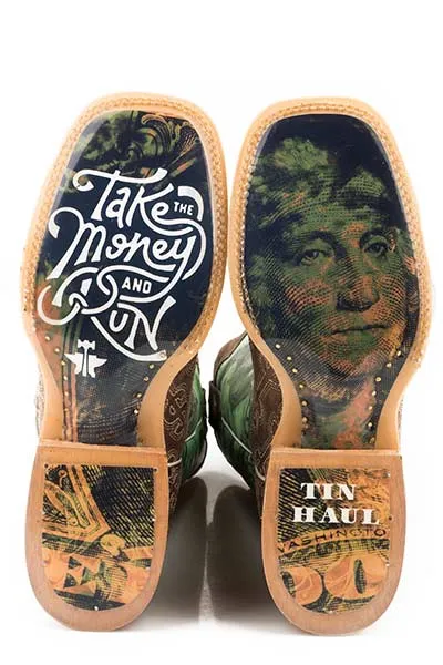 Model Slip Resistant Mountain Hike Tin Haul Mens Duece Take The Money And Run Cowboy Boots Square Toe Style 14-020-0007-0350