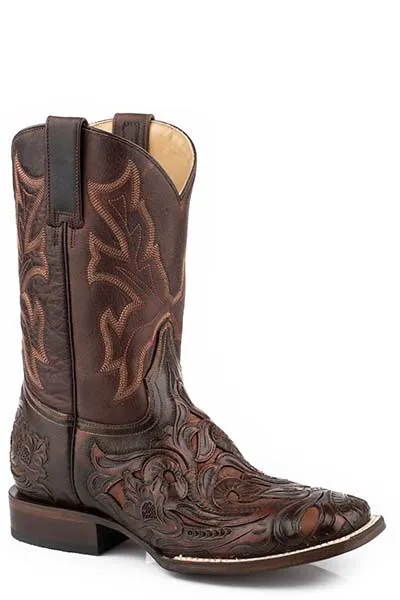 Stetson Mens Handtooled Wicks Boots Style 12-020-8872-3765 Premium Leather