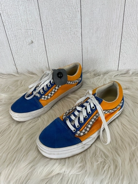 casual sneakers Shoes Sneakers By Vans In Blue & Gold, Size: 8