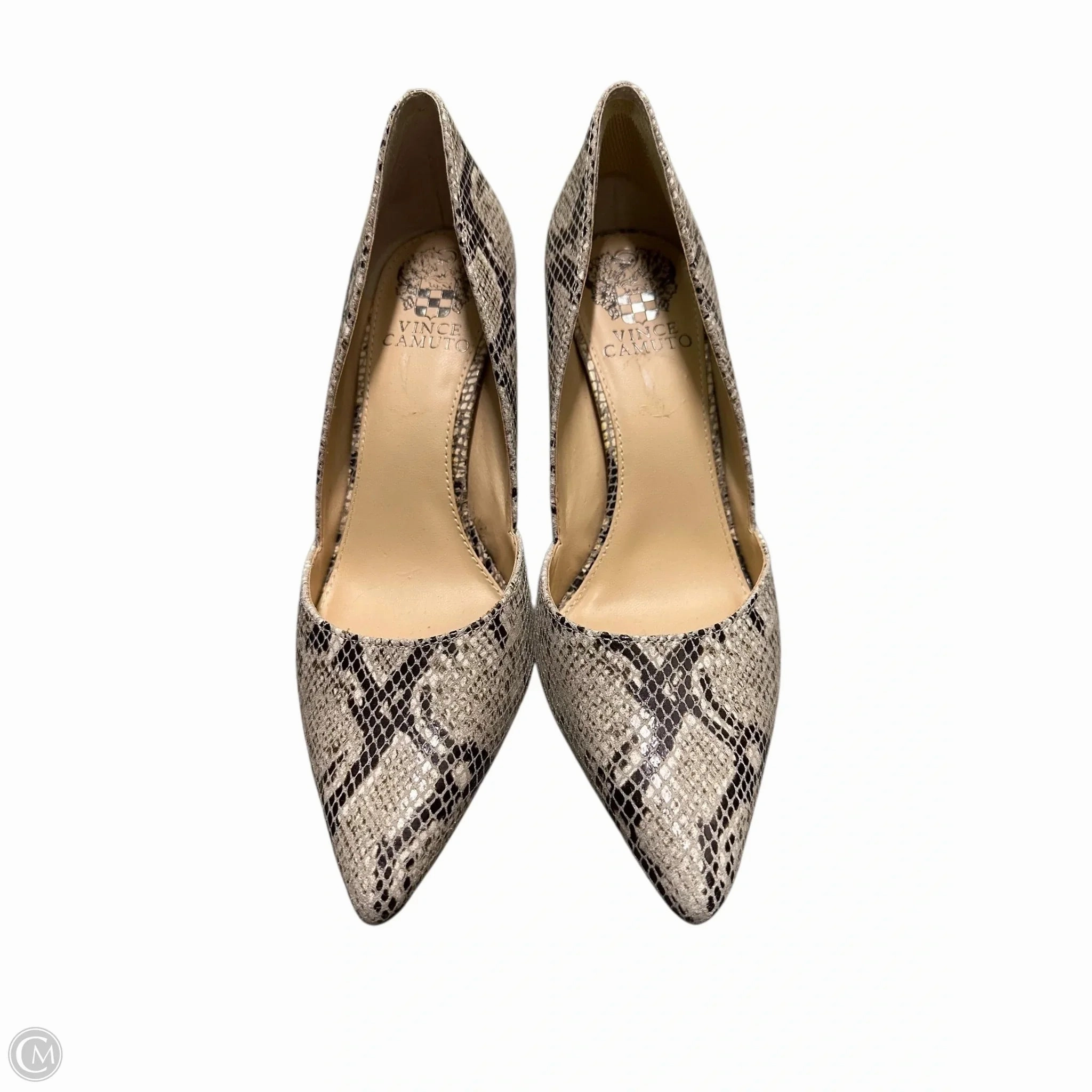 Slip-Resistant Heels Shoes Heels Stiletto By Vince Camuto In Snakeskin Print, Size: 6.5
