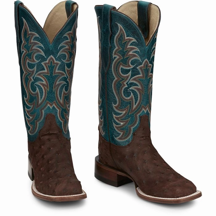JUSTIN LADIES COWGAL OSTRICH WESTERN BOOTS STYLE AQ8651 Polyester Dry Guard