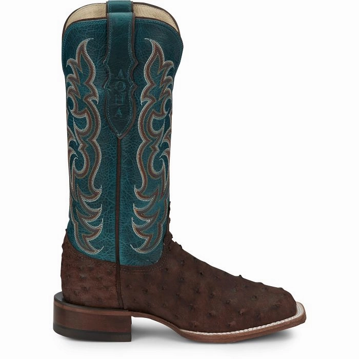 Move Free JUSTIN LADIES COWGAL OSTRICH WESTERN BOOTS STYLE AQ8651