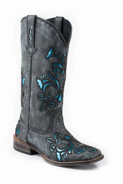 ROPER LADIES SQUARE TOE BOOT BELLE STYLE 09-021-0901-0672 Comfort Cushion Secure Step