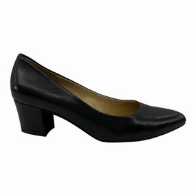 Lace Up Style Low Top Shoes Heels Block By Naturalizer In Black, Size:7.5