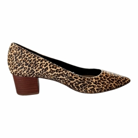 Stylish High Heels Open Back Heeled Sandals Shoes Heels Block By Crown Vintage In Animal Print, Size: 9