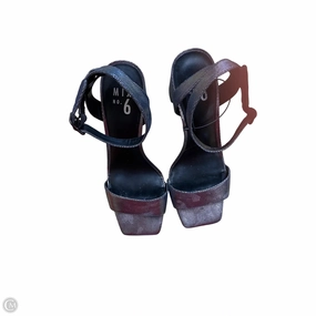 Shoes Heels Block By Mix No 6 In Silver, Size: 8 Embroidered