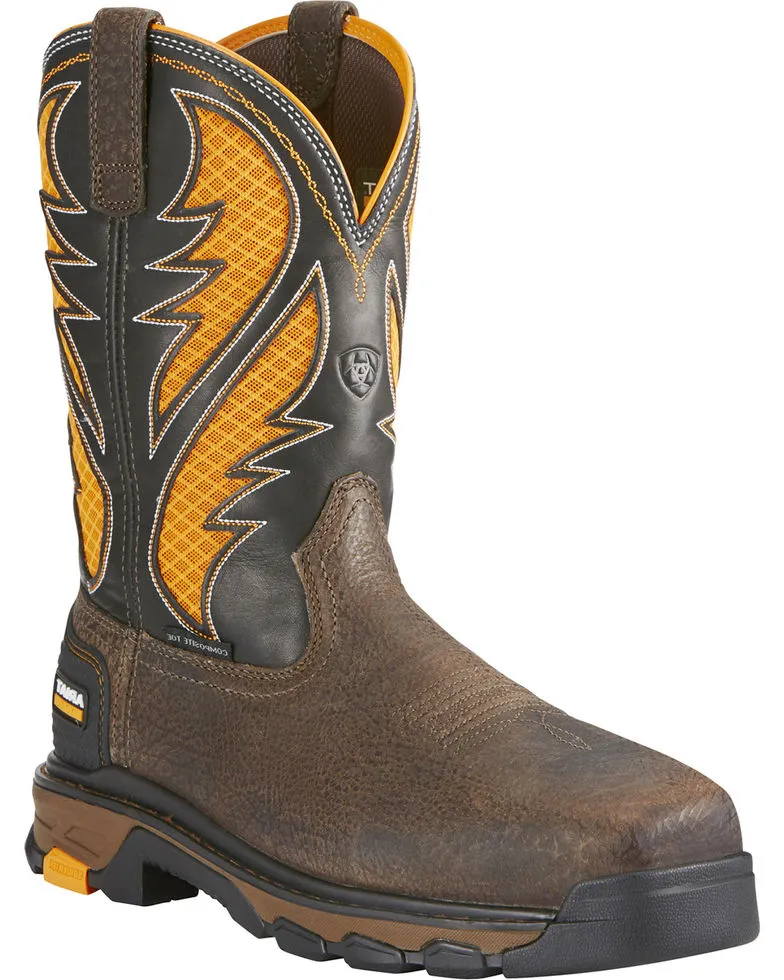 Reinforced Traction Waterproof Cushion Ariat Men's Intrepid VentTEK Comp Toe Pull-On Safety Work Boots Style 10020072