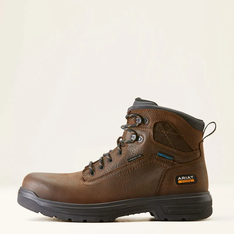 Comfortable Step Comfort And Durability Ariat Mens Turbo 6" Waterproof Carbon Toe Work Boot Style 10046861