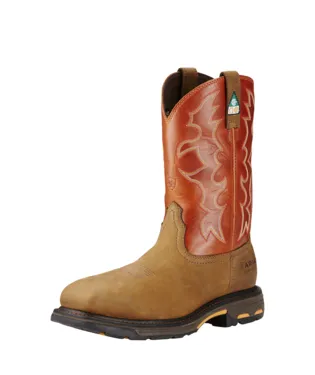 Durable Shell Adventure Journey Padded Interior Rough Terrain Ariat Mens Workhog Square Composite Toe Boots Style 10017170