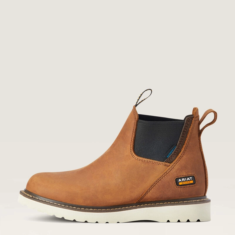 Anti-odor technology Comfort Lining Snowy Path Ariat Ladies Rebar Wedge Chelsea Waterproof Work Boot Style 10042481