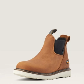 Travel Ready Ariat Ladies Rebar Wedge Chelsea Waterproof Work Boot Style 10042481