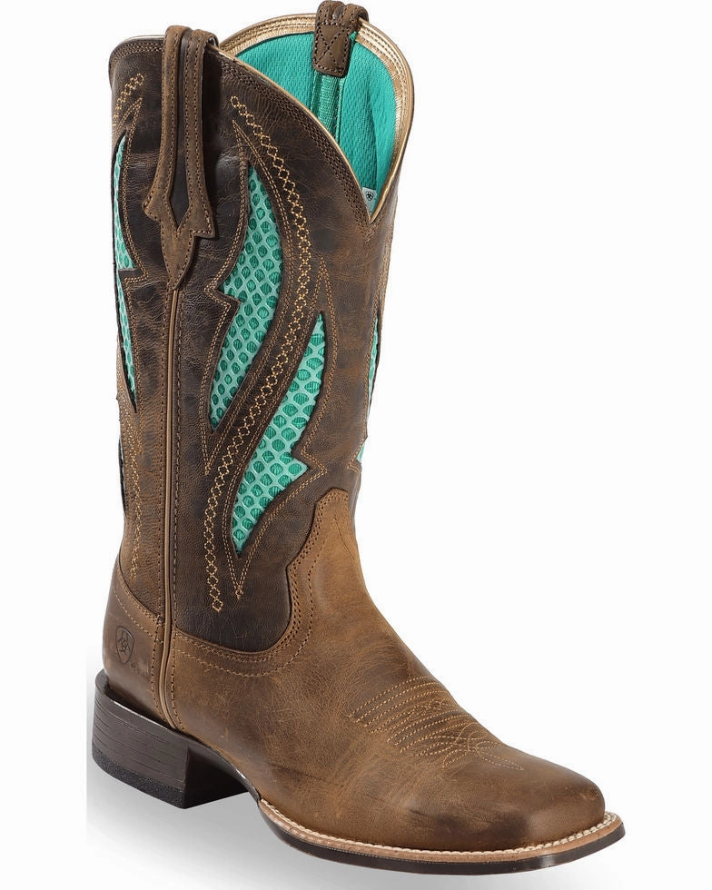 Grippy Outsole Weekend Wanderer Quick Drying River Crossing Ariat Women's VentTEK Ultra Quickdraw Square Toe Cowgirl Boots Style 10023146