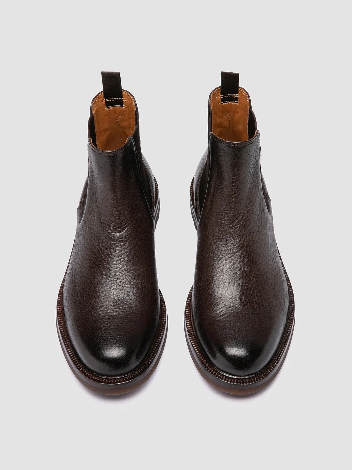 ASTON FLEXI 004 - Dark Brown Leather Chelsea Boots Mud Resistant Work Commute Weekend Trip