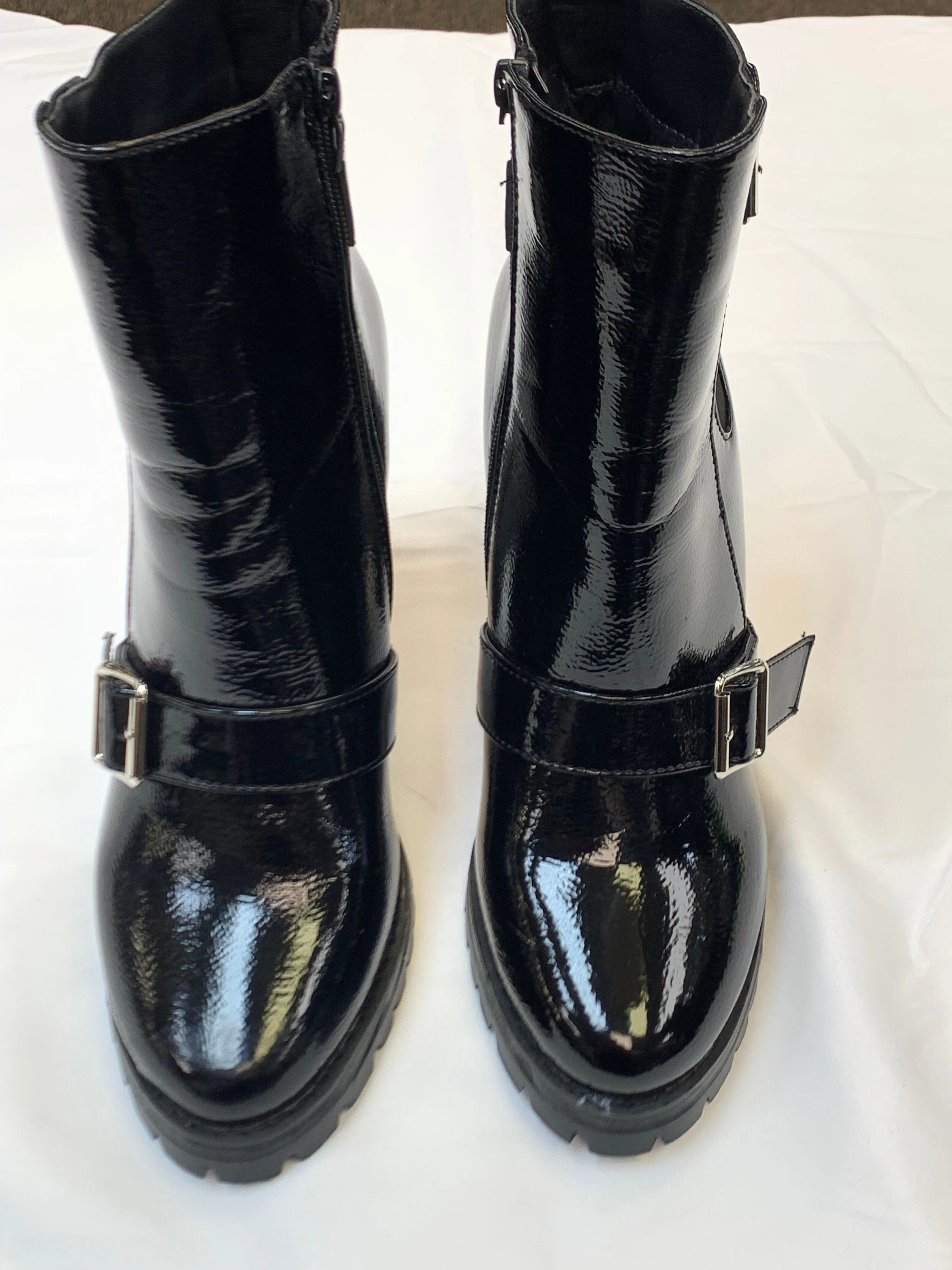 Shoes Heels Block By Clothes Mentor In Blue, Size: 7 Heel Boots Comfortable Upper