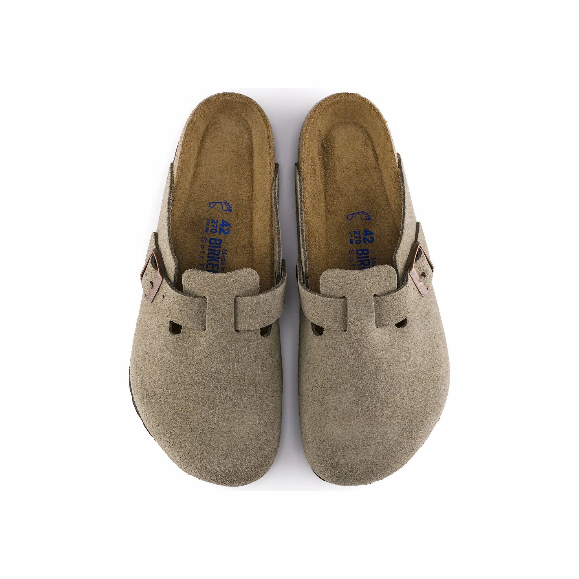 buckle Birkenstock Mens Boston Soft Footbed Slippers (Narrow)