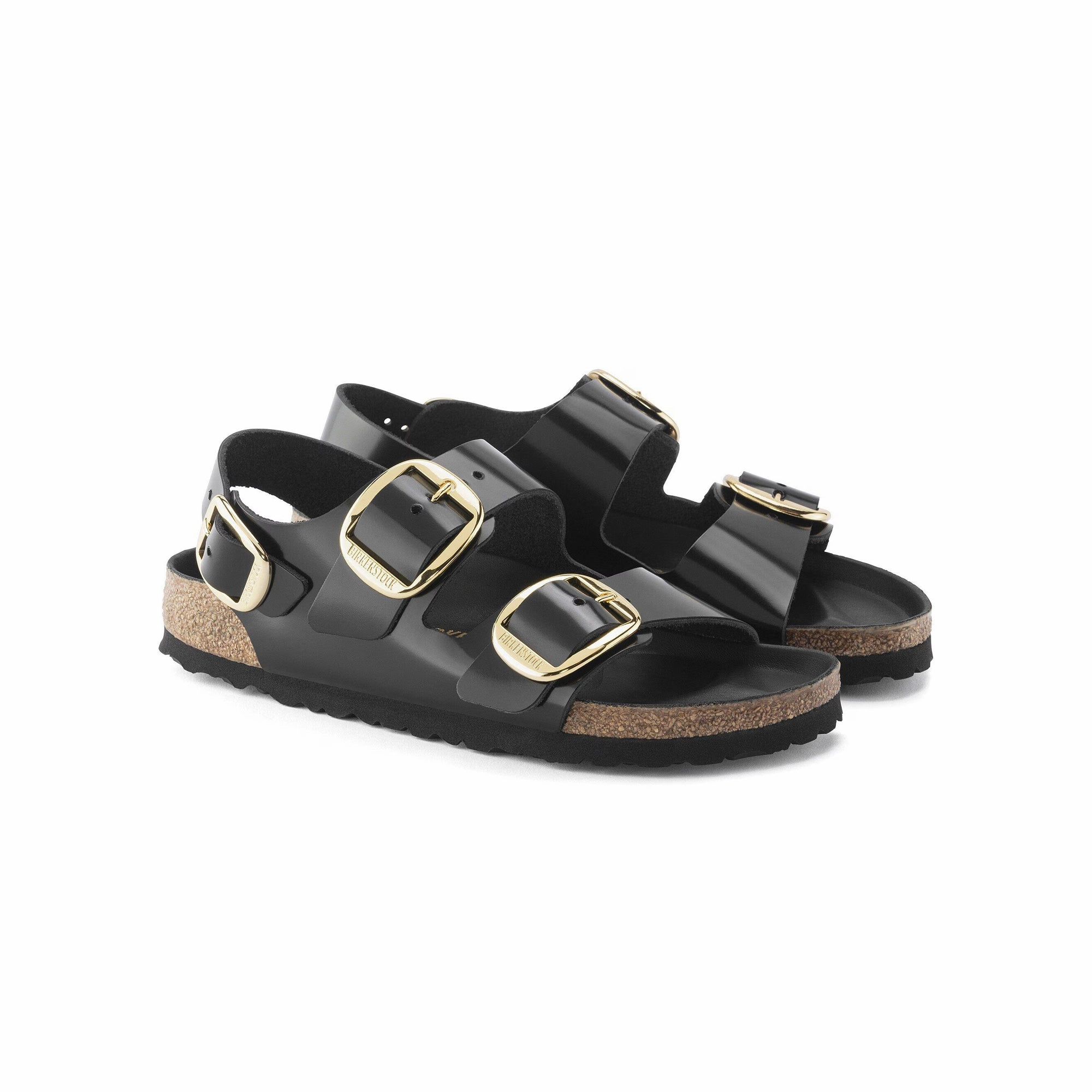 Birkenstock Womens Milano Big Buckle Slippers Flexible Straps Slip-Resistant Sole