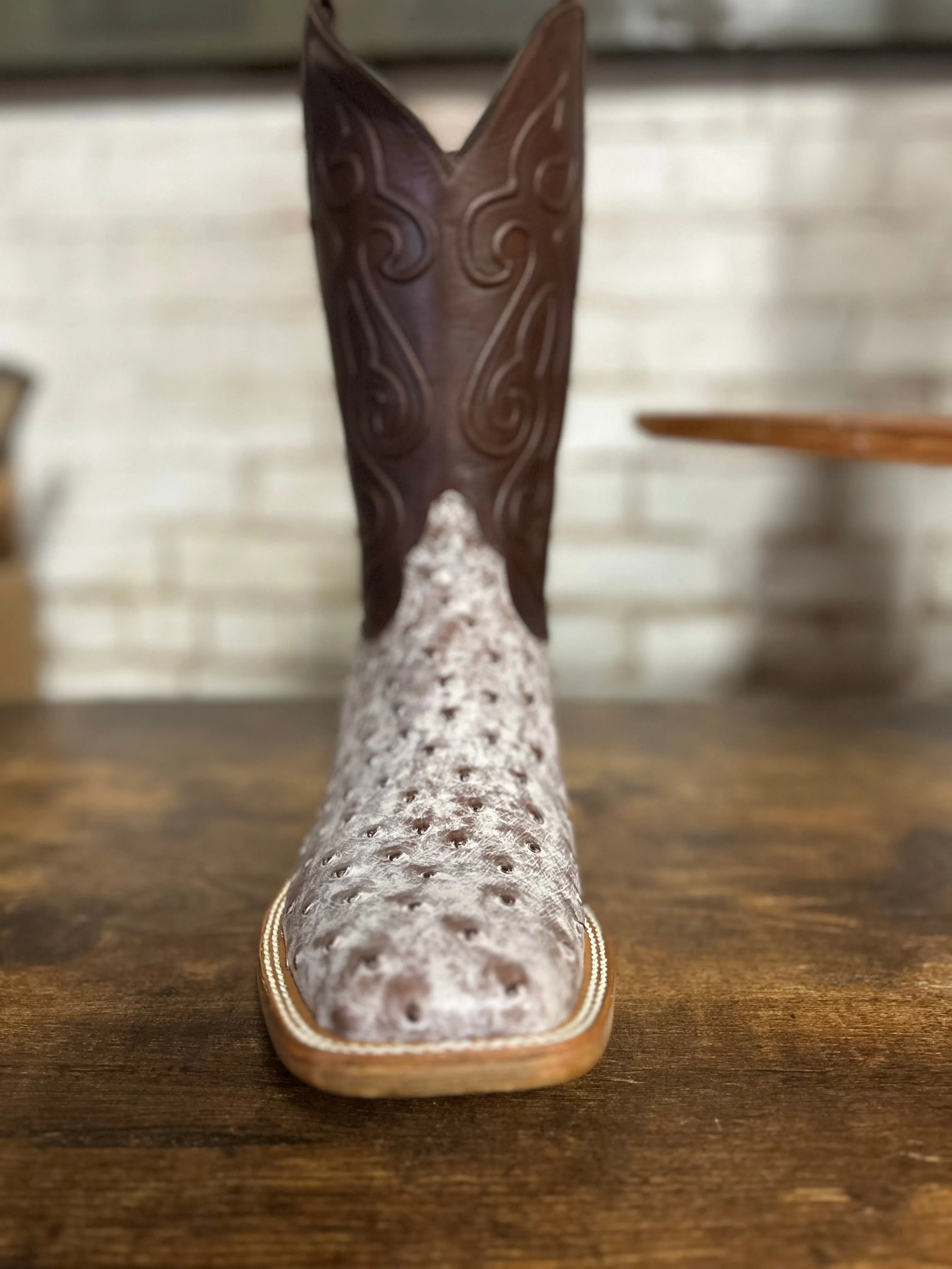 Elastic Ankle Black Jack Full Quill Ostrich boots