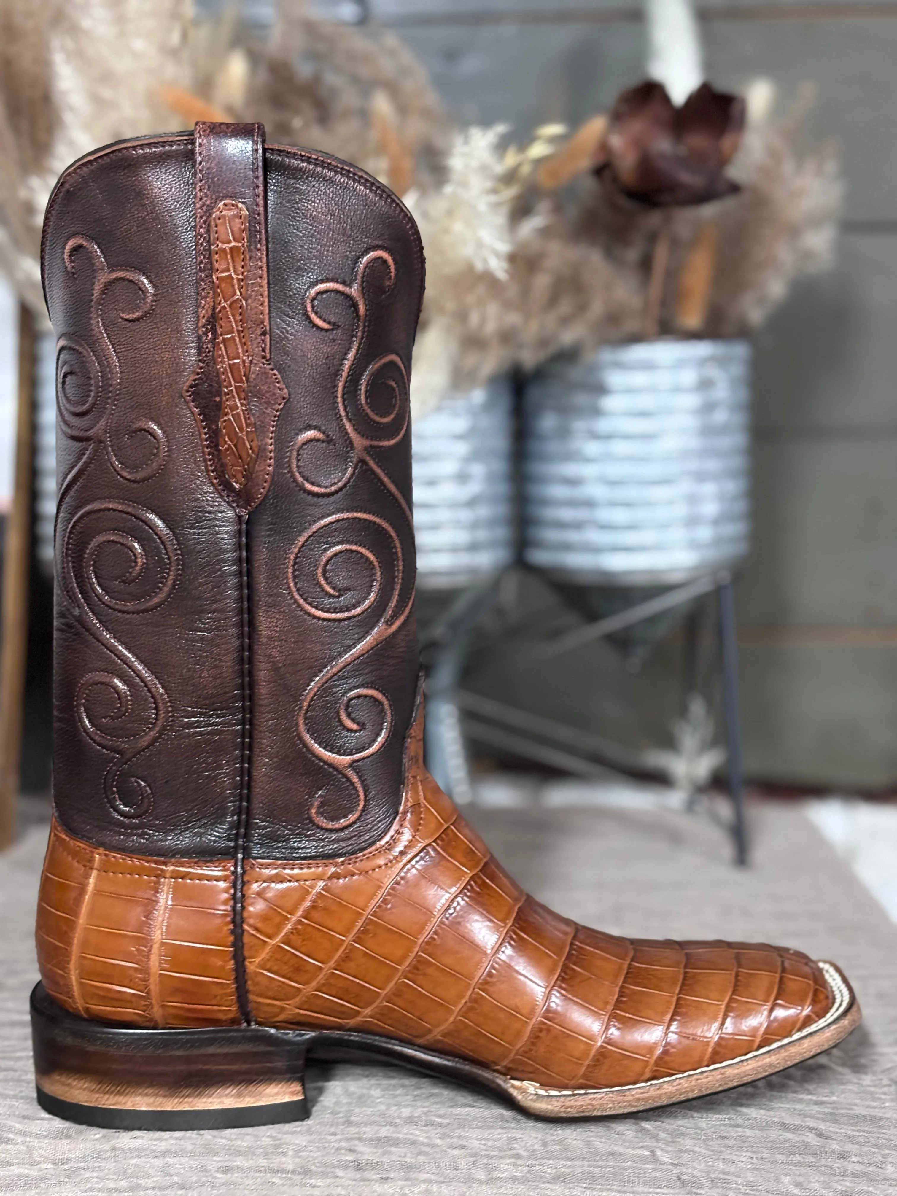 Black Jack Nile Croc Belly Boots Comfort Lining All Day Wear All Fit