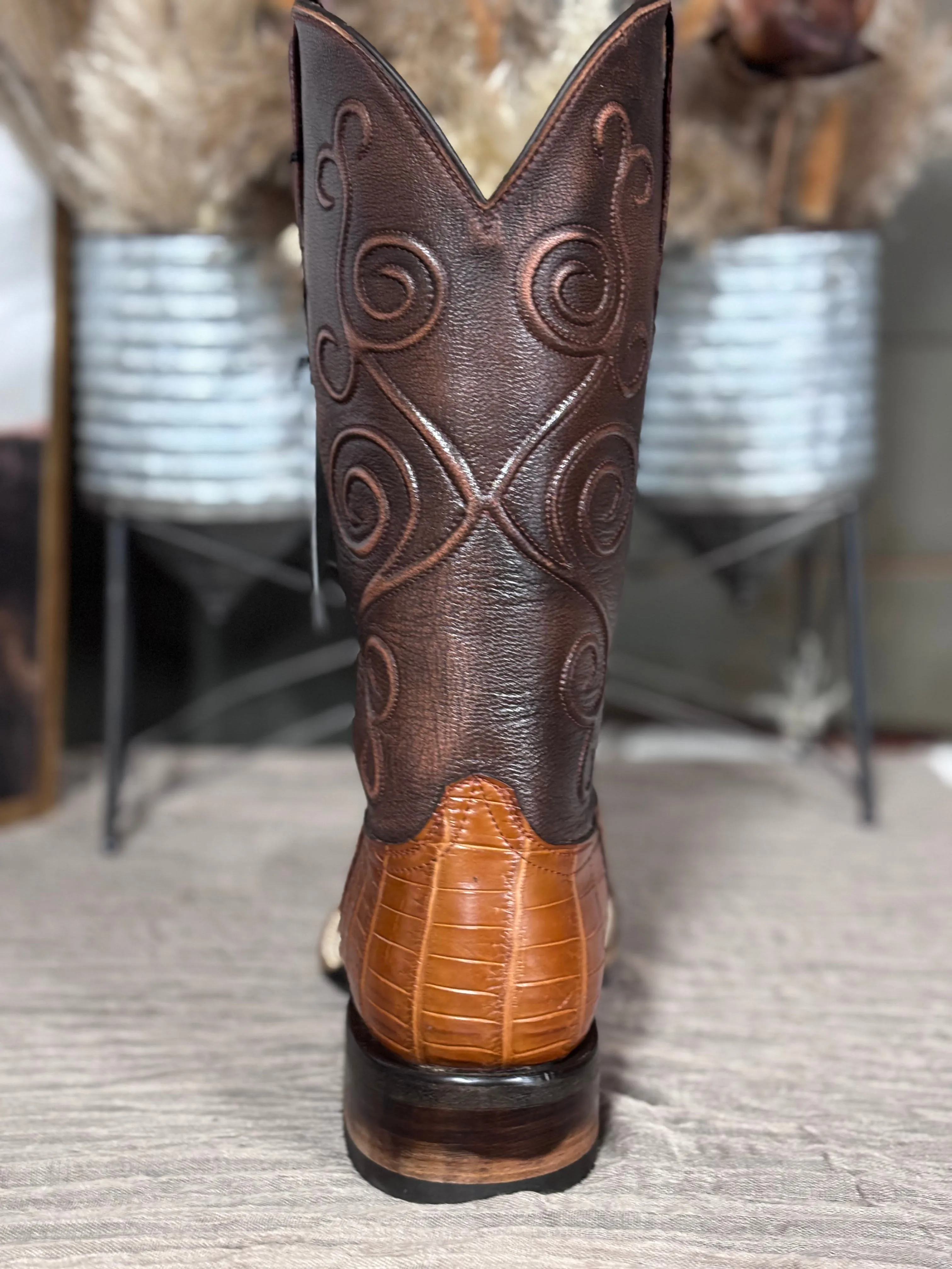 Urban Footwear Black Jack Nile Croc Belly Boots