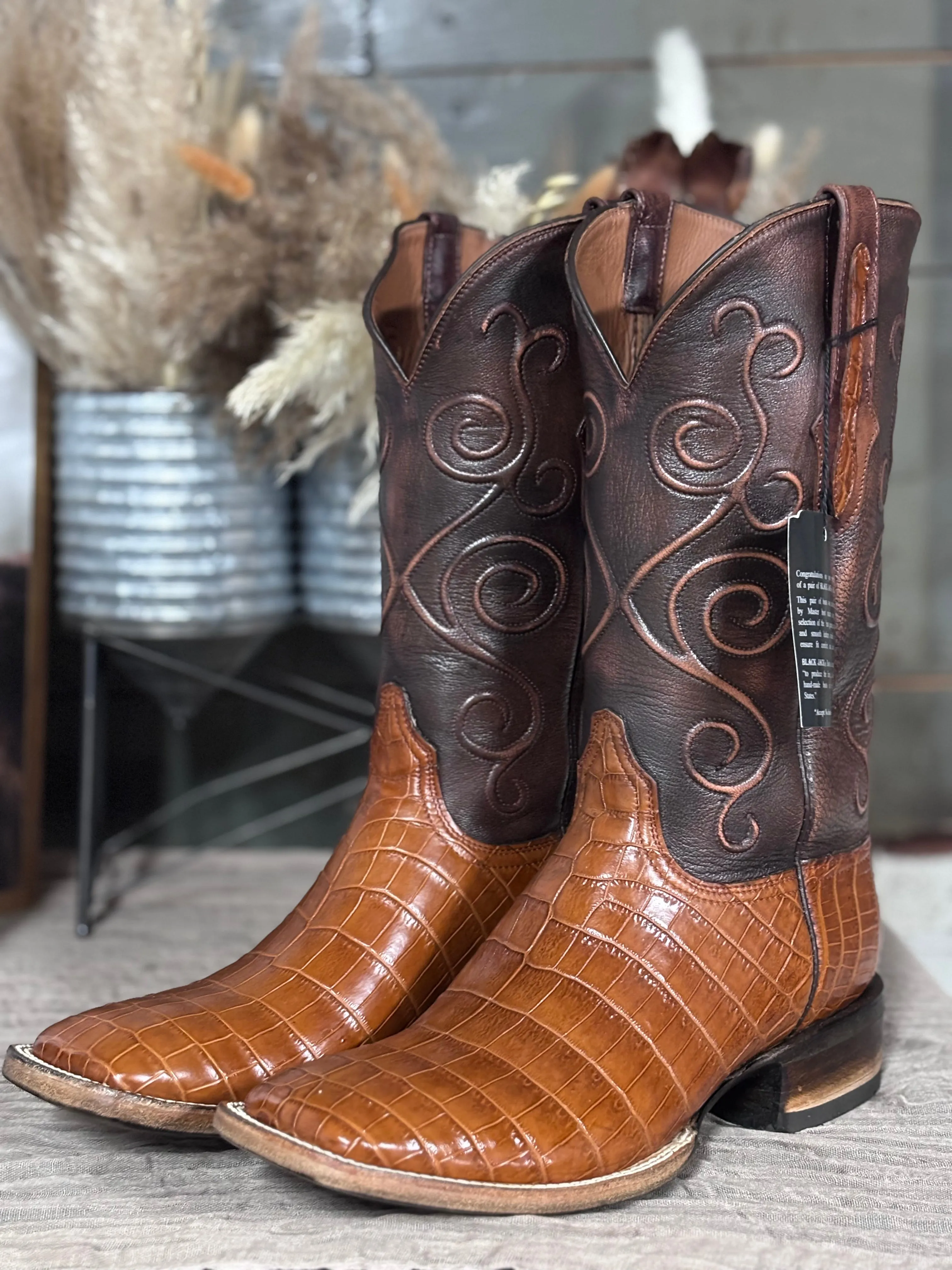 Travel Light Protective Build Black Jack Nile Croc Belly Boots