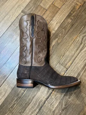 Velcro Closure Black Jack Suede Caiman Boots