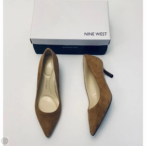 Bold Open Toe Heels Comfortable foot wrap Shoes Heels Stiletto By Nine West In Tan, Size: 7.5