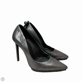 Elegant Sandals Breathable Upper Shoes Heels Stiletto By Dkny In Grey, Size: 7