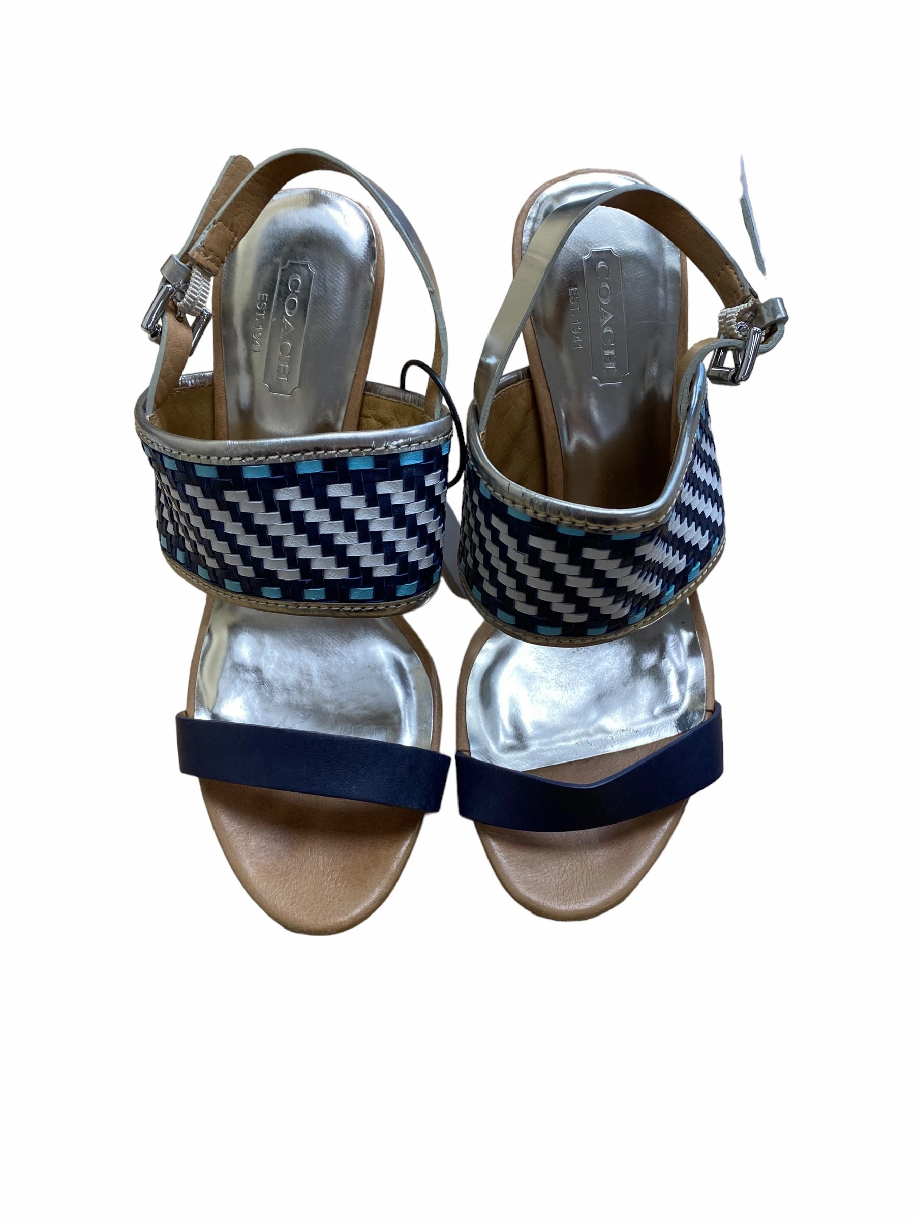 Heel shoes Classic Sandals Blue Shoes Heels Stiletto Coach, Size 6