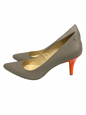 Taupe Shoes Heels Stiletto Calvin Klein, Size 9.5 Smooth Surface Luxury Footwear for Men