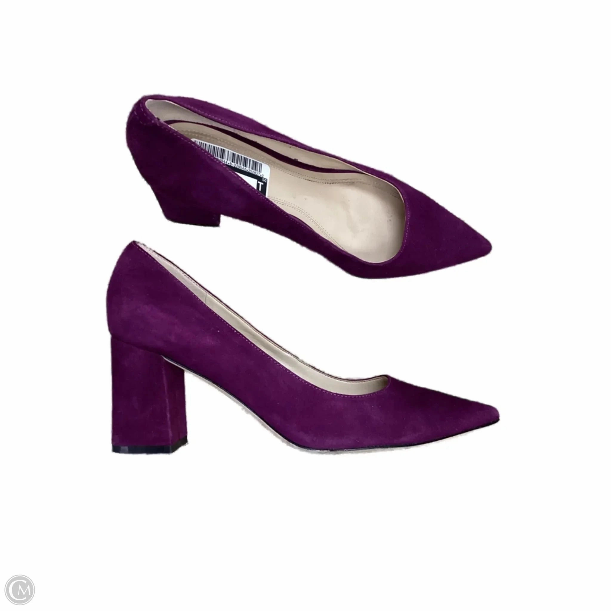 Ankle Strap Shoes Breathable Shoes Heels Block By Marc Fisher In Purple, Size: 8