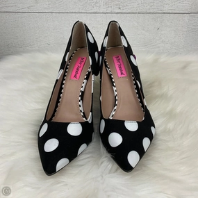 Luxury Heels for Office Synthetic Shoes Heels Stiletto By Betsey Johnson In Black, Size: 6.5