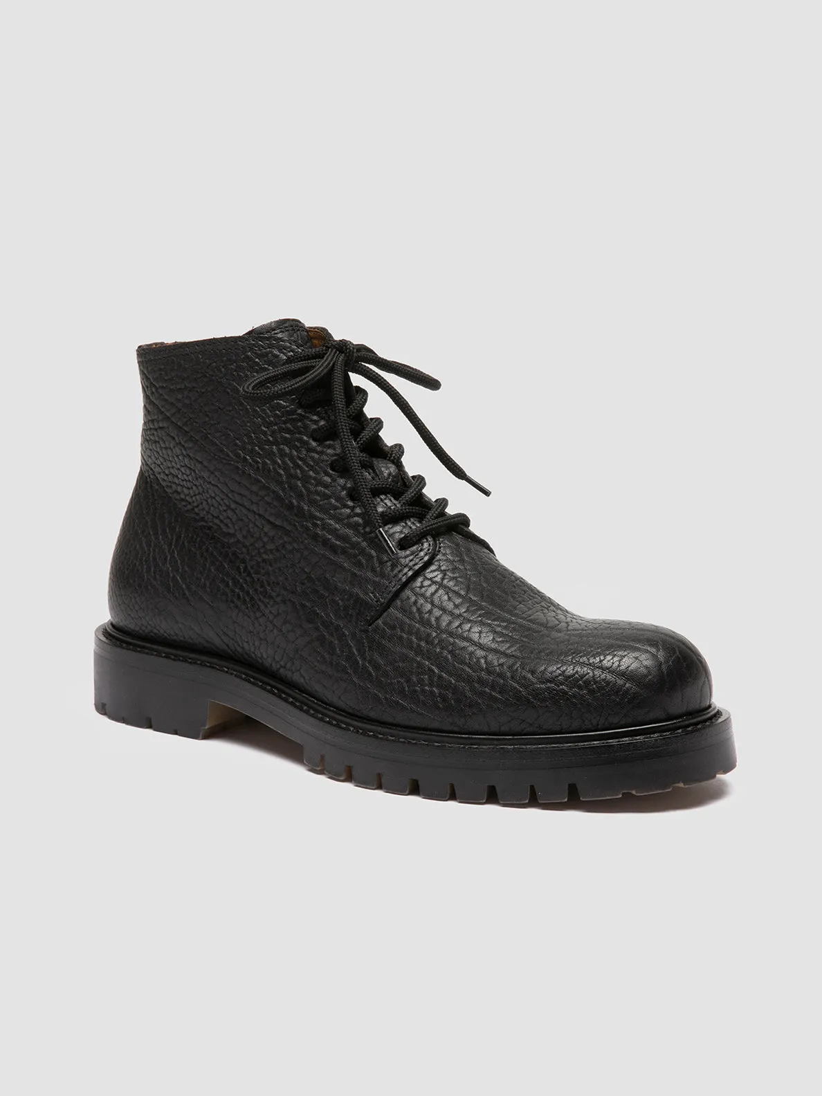 BOSS 011 - Black Leather Lace-up Boots Quick Drying Urban Commute