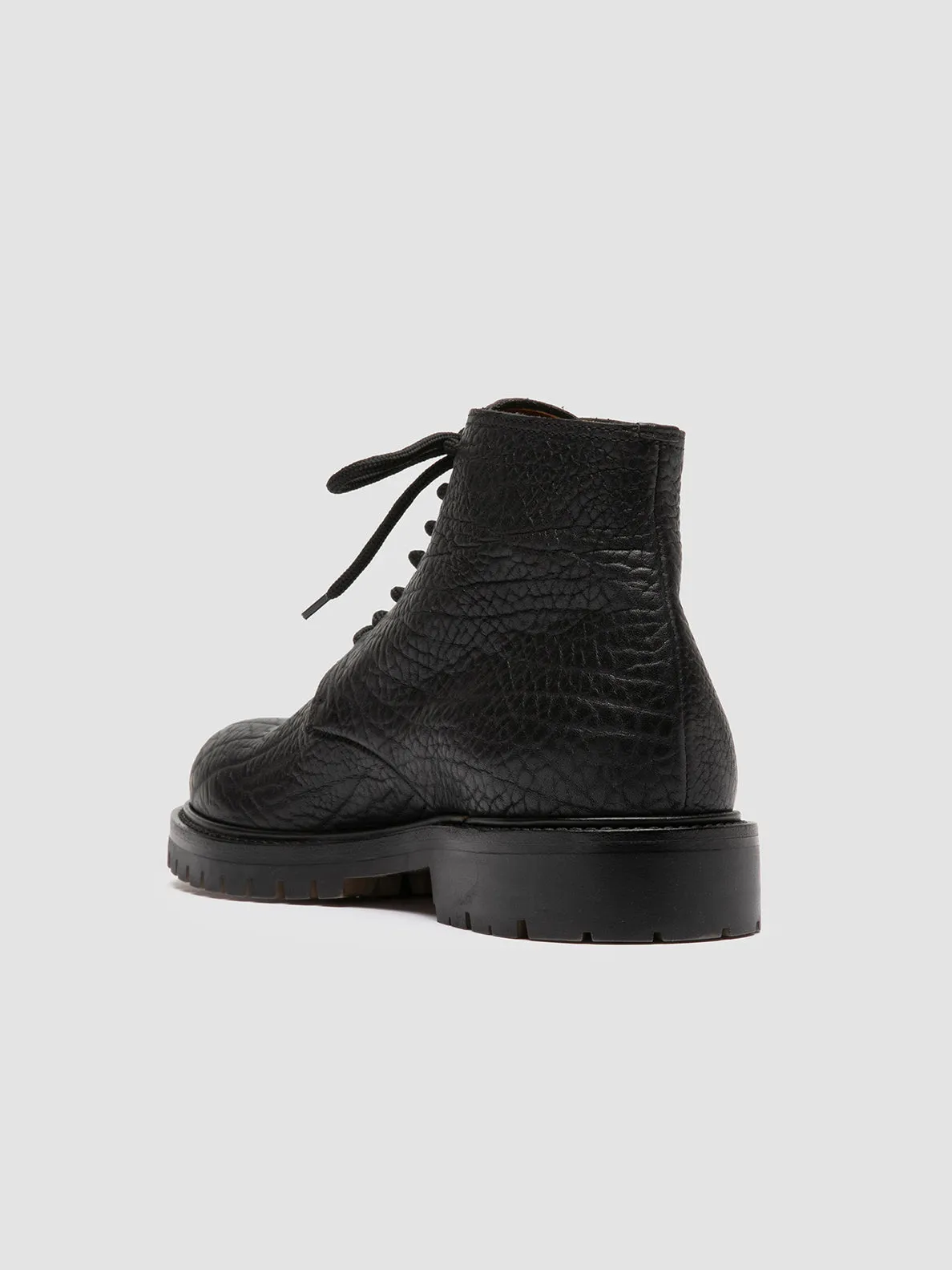 BOSS 011 - Black Leather Lace-up Boots Thermal Core Windy Weather Padded Interior Comfort Seeker