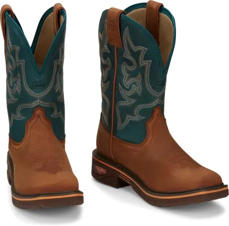 Comfortable Support Protective Upper Justin Resistor Round Toe Western Boots Style CR4009