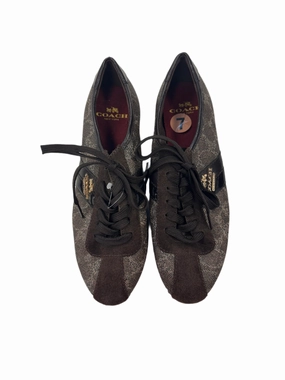Round Toe Brown Shoes Sneakers Coach, Size 7
