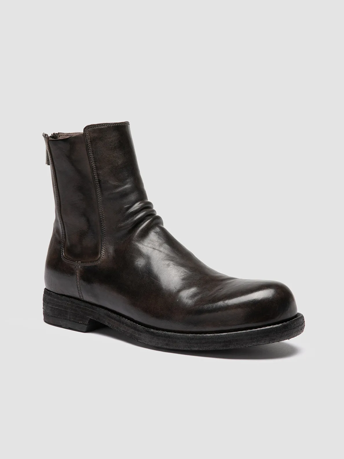 Slip Resistant Trail Runner BULLA DD 104 - Grey Leather Zipped Boots