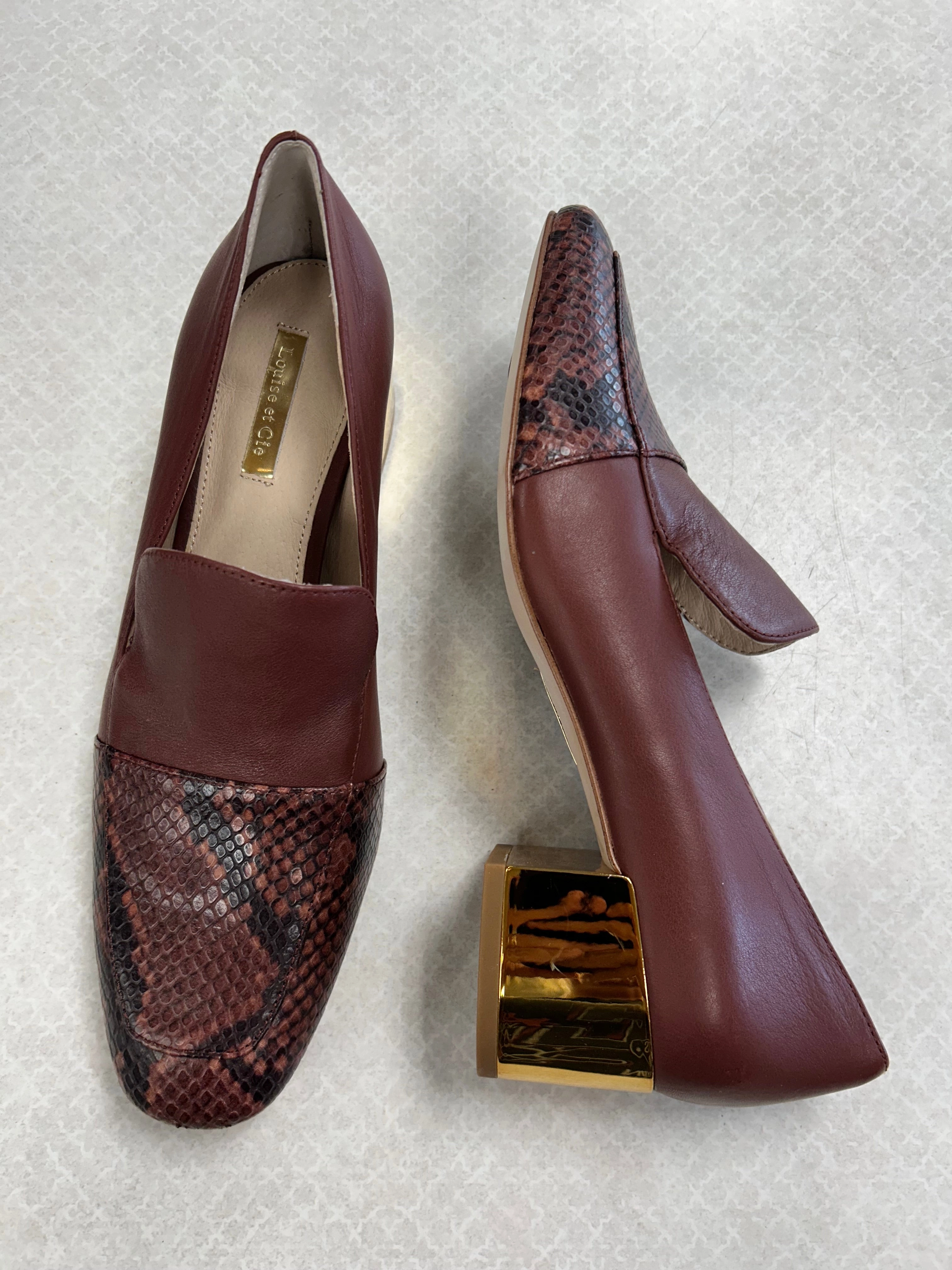 SHOES HEELS BLOCK by LOUISE ET CIE In MAROON, Size: 9 Supportive Footbed Suede Heels