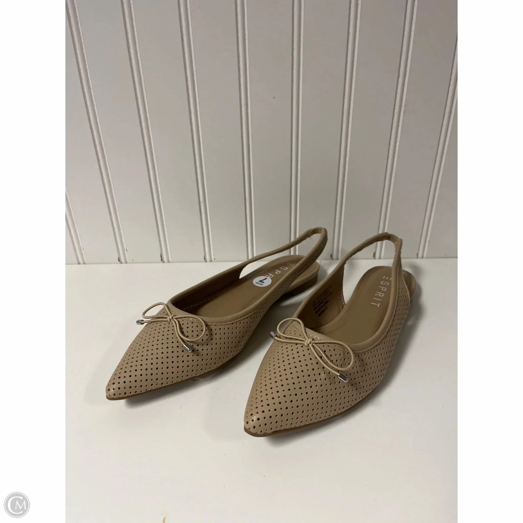 Shoes Heels Block By Esprit In Tan, Size: 7 Slip-On Pumps studded