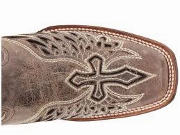 Waterproof Trail Exploration Mixed Textures Corral Brown Black Wing And Cross Square Toe Style A1197