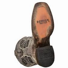 Firm Hold Inner Glow Corral Brown Black Wing And Cross Square Toe Style A1197