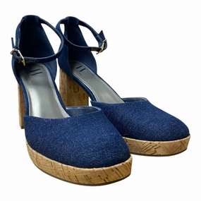 Shoes Heels Block By Worthington In Blue Denim, Size:9 Quick Drying