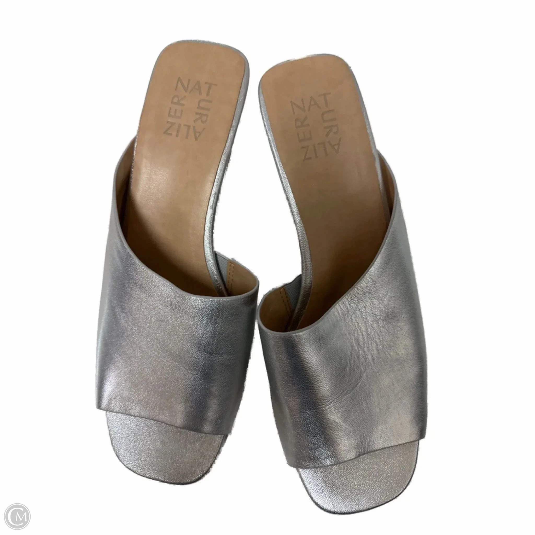 Casual Heels Shoes Heels Stiletto By Naturalizer In Silver, Size: 8.5