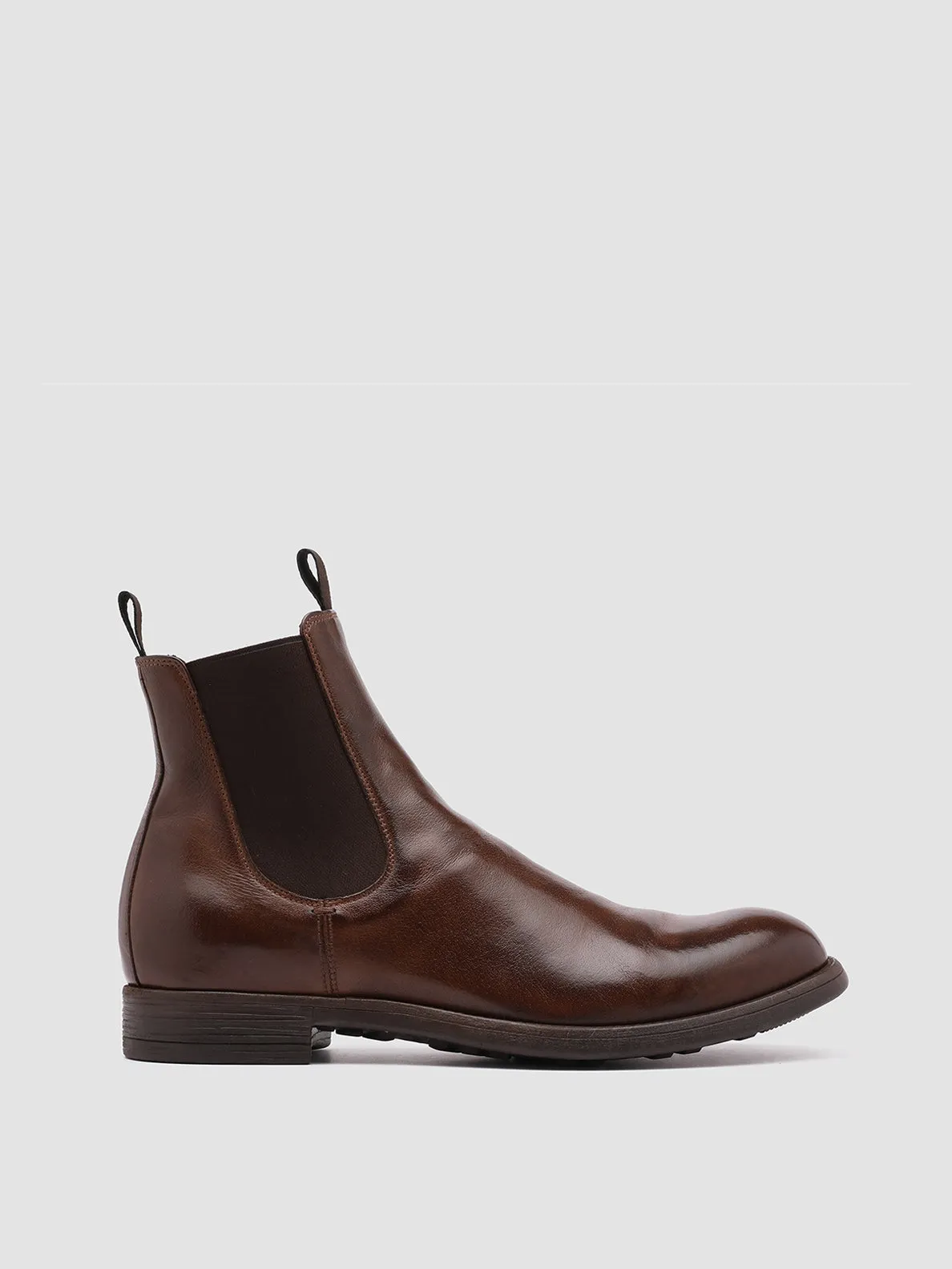 Grippy Outsole Work Commute Low Profile All Day Wear CHRONICLE 002 - Brown Leather Chelsea Boots