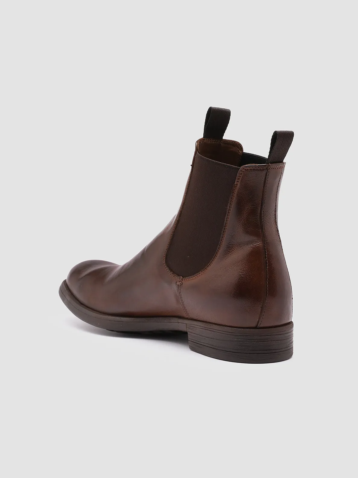 CHRONICLE 002 - Brown Leather Chelsea Boots Perfect For Hiking Good elasticity